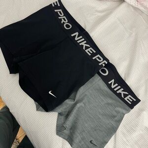 Nike womens  Pro Shorts - Black and Gray